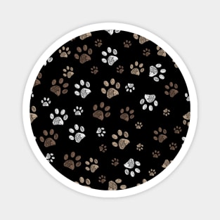 Doodle paw print brown colored Magnet